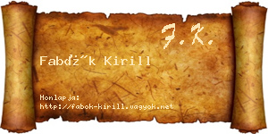 Fabók Kirill névjegykártya